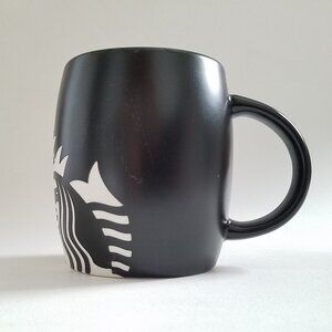 2011 Starbucks Coffee Black Mug Etched Siren Mermaid
